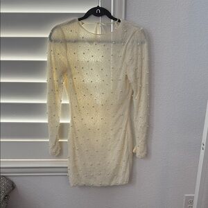 long sleeve ivory wedding dress Boho Long Sleeve Lace Wedding Dress | Romantic A-Line Bridal Gown main image 1